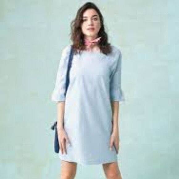 Modcloth Crisp Sky Blue Shift Dress - Picture 2 of 5